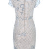 White Party Dress Sequined Short Sleeve Round Neck Bodycon Dress - Image 3