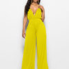 Wide Leg Jumpsuit Sleeveless Plunging Straps Summer Jumpsuit - Image 2