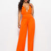 Wide Leg Jumpsuit Sleeveless Plunging Straps Summer Jumpsuit - Image 5