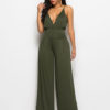 Wide Leg Jumpsuit Sleeveless Plunging Straps Summer Jumpsuit - Image 6