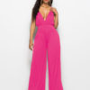 Wide Leg Jumpsuit Sleeveless Plunging Straps Summer Jumpsuit - Image 10