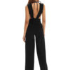 Women Sexy Jumpsuit Sleeveless Plunging Straight Leg Jumpsuit - Image 5