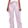 Women Sexy Jumpsuit Strapless Cascading Ruffles Straight Leg Jumpsuit - Image 4