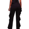 Women Sexy Jumpsuit Strapless Cascading Ruffles Straight Leg Jumpsuit - Image 2