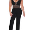 Women Sexy Jumpsuit U Neck Sleeveless Shaping Wide Leg Jumpsuit - Image 2