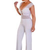 Women Sexy Jumpsuit U Neck Sleeveless Shaping Wide Leg Jumpsuit