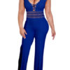 Women Sexy Jumpsuit U Neck Sleeveless Shaping Wide Leg Jumpsuit - Image 3
