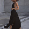 Sexy Maxi Dress Sleeveless Halter Fringe Irregular Party Dress - Image 2