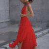 Sexy Maxi Dress Sleeveless Halter Fringe Irregular Party Dress - Image 4