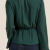 Women V-neck Flare Sleeve Chiffon Blouse Spring Summer Elegant Dress - Image 3