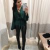 Women V-neck Flare Sleeve Chiffon Blouse Spring Summer Elegant Dress - Image 4