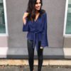Women V-neck Flare Sleeve Chiffon Blouse Spring Summer Elegant Dress - Image 6