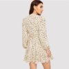 Floral Print Wrap Belted Ruffle Hem Mini Dress - Image 4