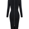 Black Bodyon Dress Bows Split Party Dress - Image 3