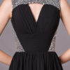 Black Evening Sexy Cutout Pleated Long Prom Dress - Image 8