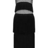 Black Party Dress Strapless Fringe Two Tone Sexy Bodycon Dress - Image 2