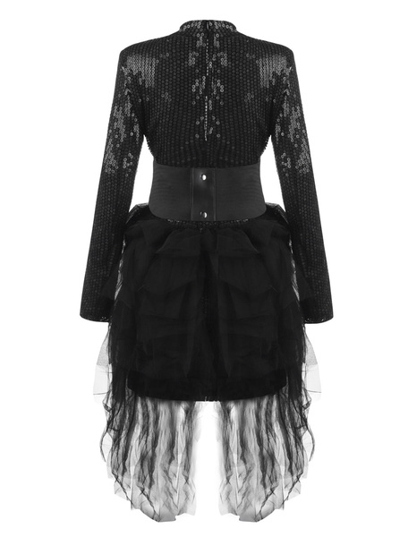 Black Party Short Dress With Corset Belt - Image 3