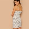Boho Calico Print Frilled Trim Knot Slim Cami Dress - Image 4