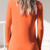 Casual Women Solid Color V-Neck Long Sleeve Blouse - Image 4