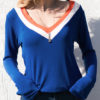 Casual Women Solid Color V-Neck Long Sleeve Blouse - Image 5