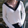 Casual Women Solid Color V-Neck Long Sleeve Blouse - Image 8