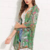 Chiffon Kimono Lace Trim Printed Beach Cover Up - Image 3