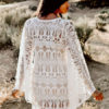 Cover Up Dress Lace Sheer Long Sleeve V Neck Women Beach Bathing Suit - Image 3