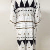 Cover Up Long Sleeve Drawstring Geometric Print Beachwear For Women - Image 4