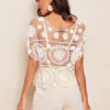 Cover Up Women Lace Short Slevee Sheer Beachwear - Image 4