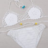 Crochet Nonsmoking Halter Straps Bikini White Polyester Swimsuit For Women - Image 3