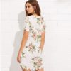 Straight Short Sleeve Floral Print Casual Mini Dress - Image 4