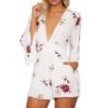 Floral Print Playsuits Sexy Jumpsuits Short Rompers Overalls - Image 3
