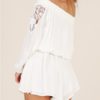 Girl Off Shoulder Sexy Beach Party Casual Lace Up Romper - Image 6