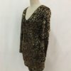 Golden Mini Dress V Neck Sequin Long Sleeve Glitter Women Club Dress - Image 14