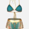 India Style Sexy Bikinis Halter High Waist Print Swimsuits For Women