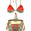 India Style Sexy Bikinis Halter High Waist Print Swimsuits For Women - Image 2