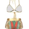 India Style Sexy Bikinis Halter High Waist Print Swimsuits For Women - Image 3