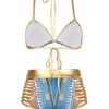 India Style Sexy Bikinis Halter High Waist Print Swimsuits For Women - Image 9