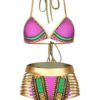 India Style Sexy Bikinis Halter High Waist Print Swimsuits For Women - Image 6