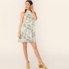 Lemon Print Trapeze Halter Short Women Elegant Casual Dresses - Image 2