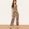 Leopard Print Summer Women Zipper Elegant Jumpsuits