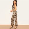 Leopard Print Summer Women Zipper Elegant Jumpsuits - Image 4
