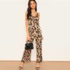 Leopard Print Summer Women Zipper Elegant Jumpsuits - Image 3