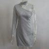 Sexy One-Shoulder Women Casual Slim Shiny Bodycon Dresses - Image 4