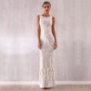 Luxury Sequined Maxi Celebrity Evening Runway Party Dress - Image 4