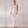Luxury Sequined Maxi Celebrity Evening Runway Party Dress - Image 5