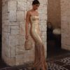 New Maxi Tassels Women Bandage Vestidos Sexy Club Evening Party Dress
