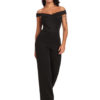 Off The Shoulder Jumpsuit Women Black Wide Leg Jumpsuit - Image 2