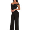 Off The Shoulder Jumpsuit Women Black Wide Leg Jumpsuit - Image 4