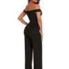 Off The Shoulder Jumpsuit Women Black Wide Leg Jumpsuit - Image 3